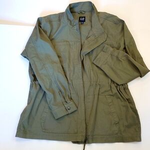 Khaki green jacket from Gap. Lightweight for spring/fall.